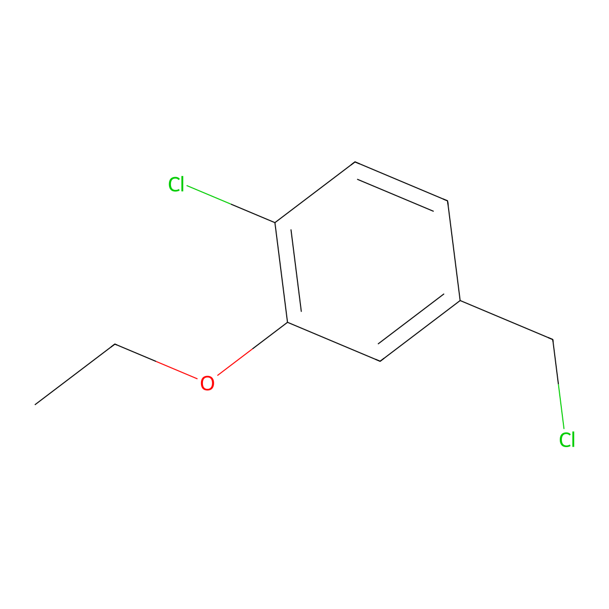 1-Chloro-4-(chloromethyl)-2-ethoxybenzene molecular structure, CAS 1379370-52-1