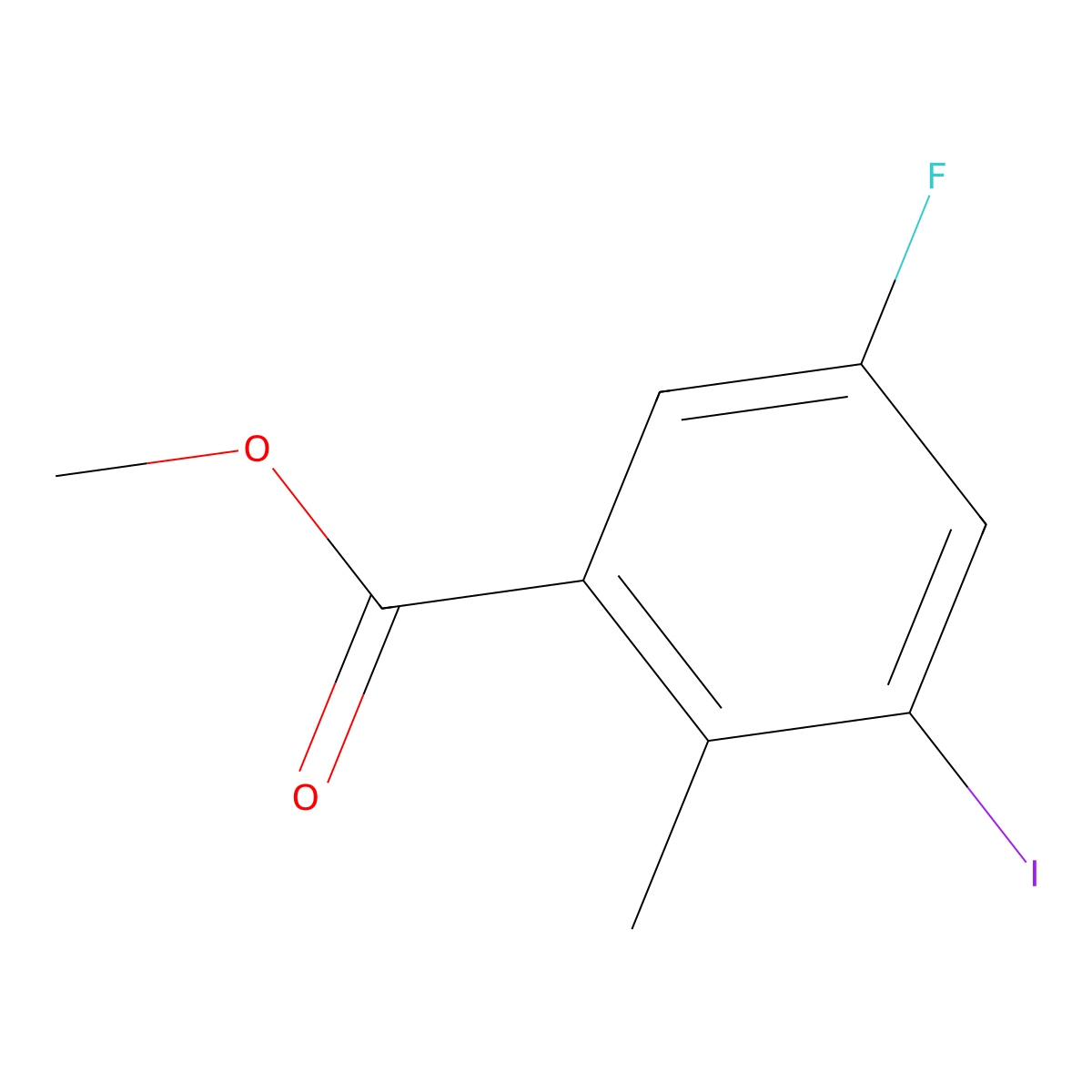 Methyl5-fluoro-3-iodo-2-methylbenzoate molecular structure, CAS 1379370-58-7
