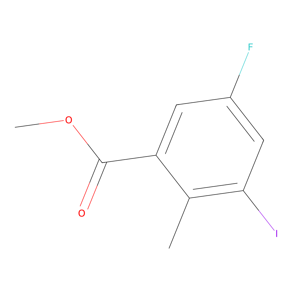 Methyl5-fluoro-3-iodo-2-methylbenzoate molecular structure, CAS 1379370-58-7