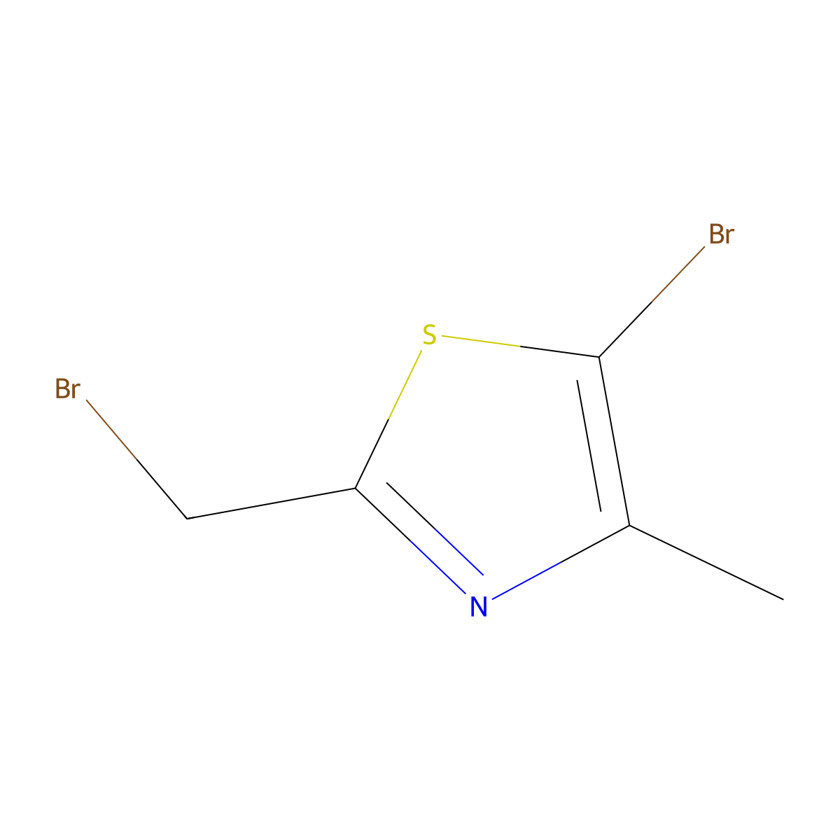 5-Bromo-2-(bromomethyl)-4-methyl-1,3-thiazole molecular structure, CAS 1379370-70-3