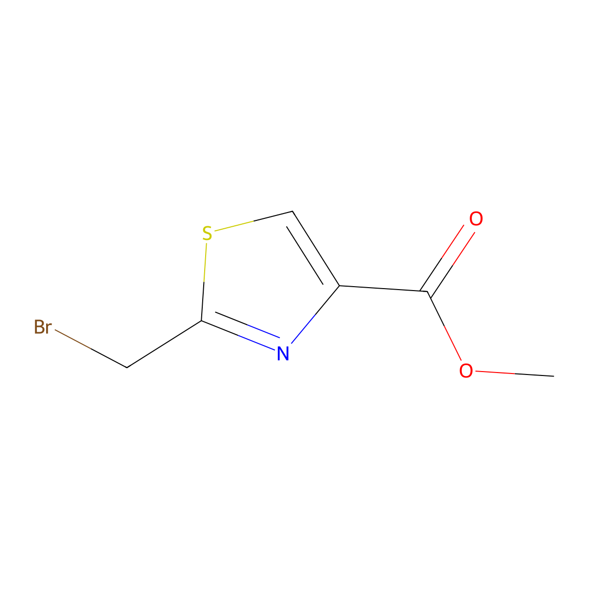 Methyl 2-(bromomethyl)thiazole-4-carboxylate molecular structure, CAS 1379370-87-2