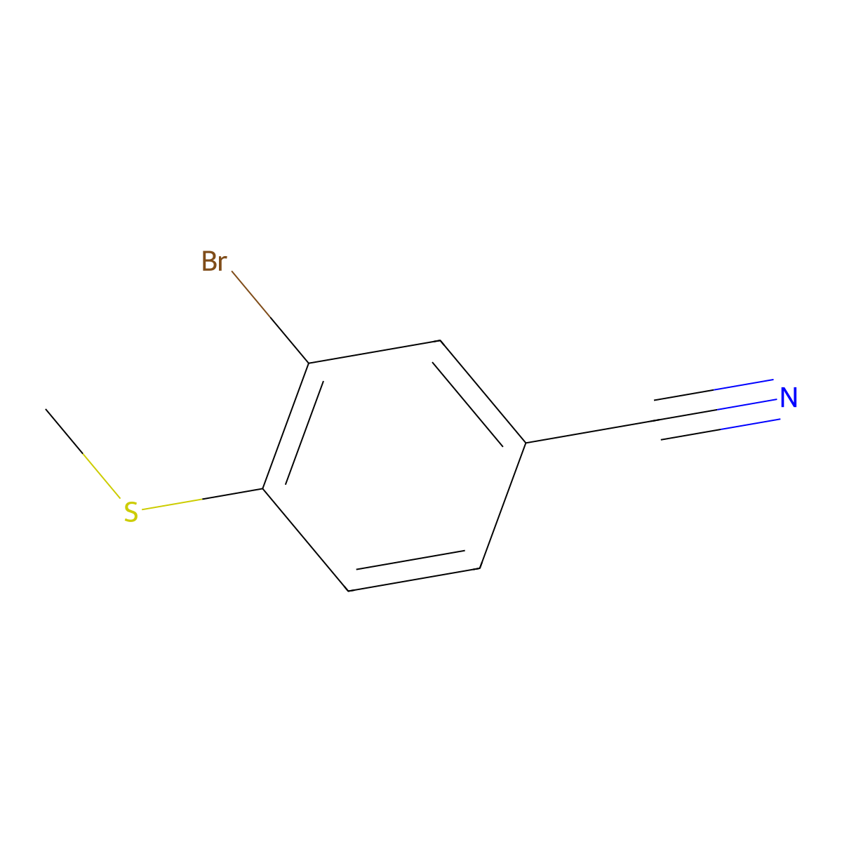 3-Bromo-4-(Methylthio)benzonitrile molecular structure, CAS 1379371-43-3