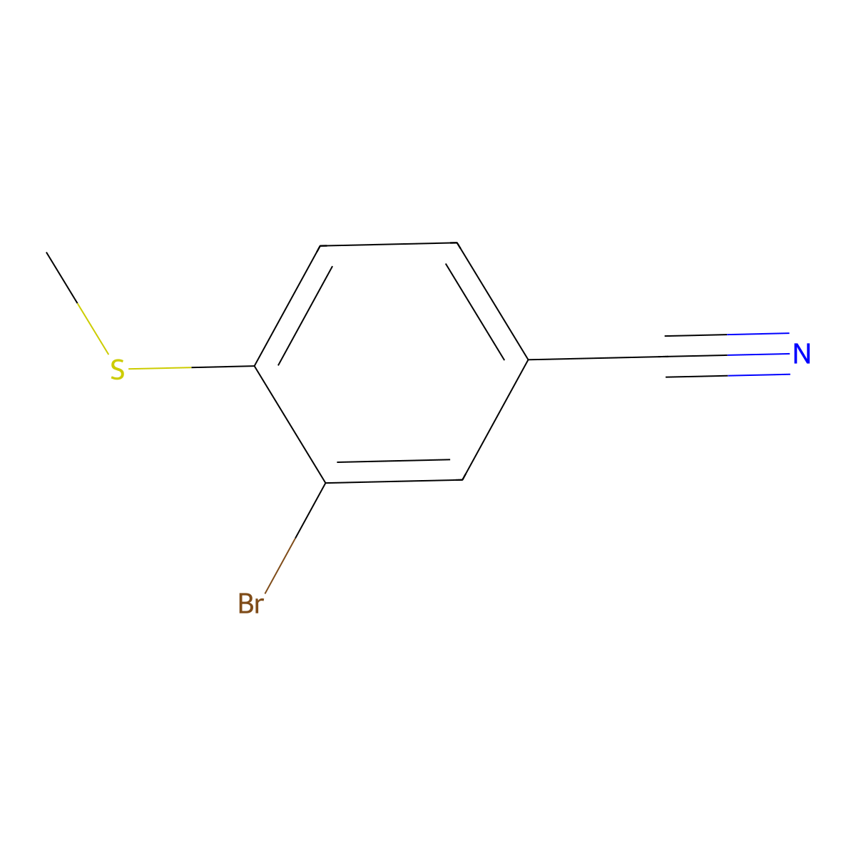3-Bromo-4-(Methylthio)benzonitrile molecular structure, CAS 1379371-43-3