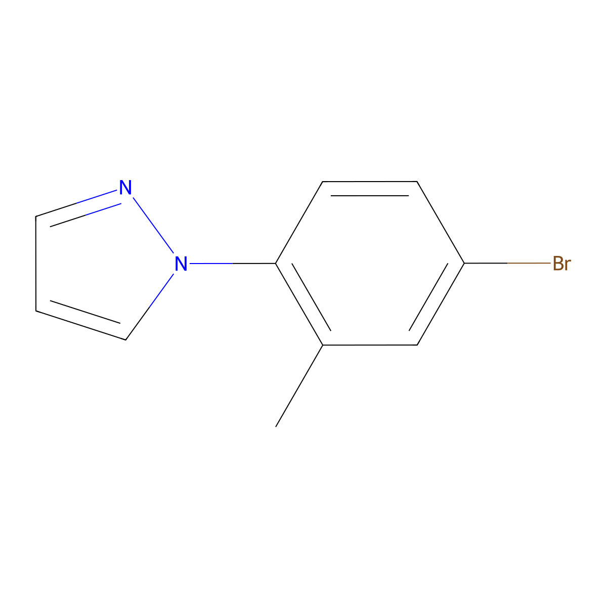 1-(4-bromo-2-methylphenyl)-1H-pyrazole molecular structure, CAS 1379371-45-5