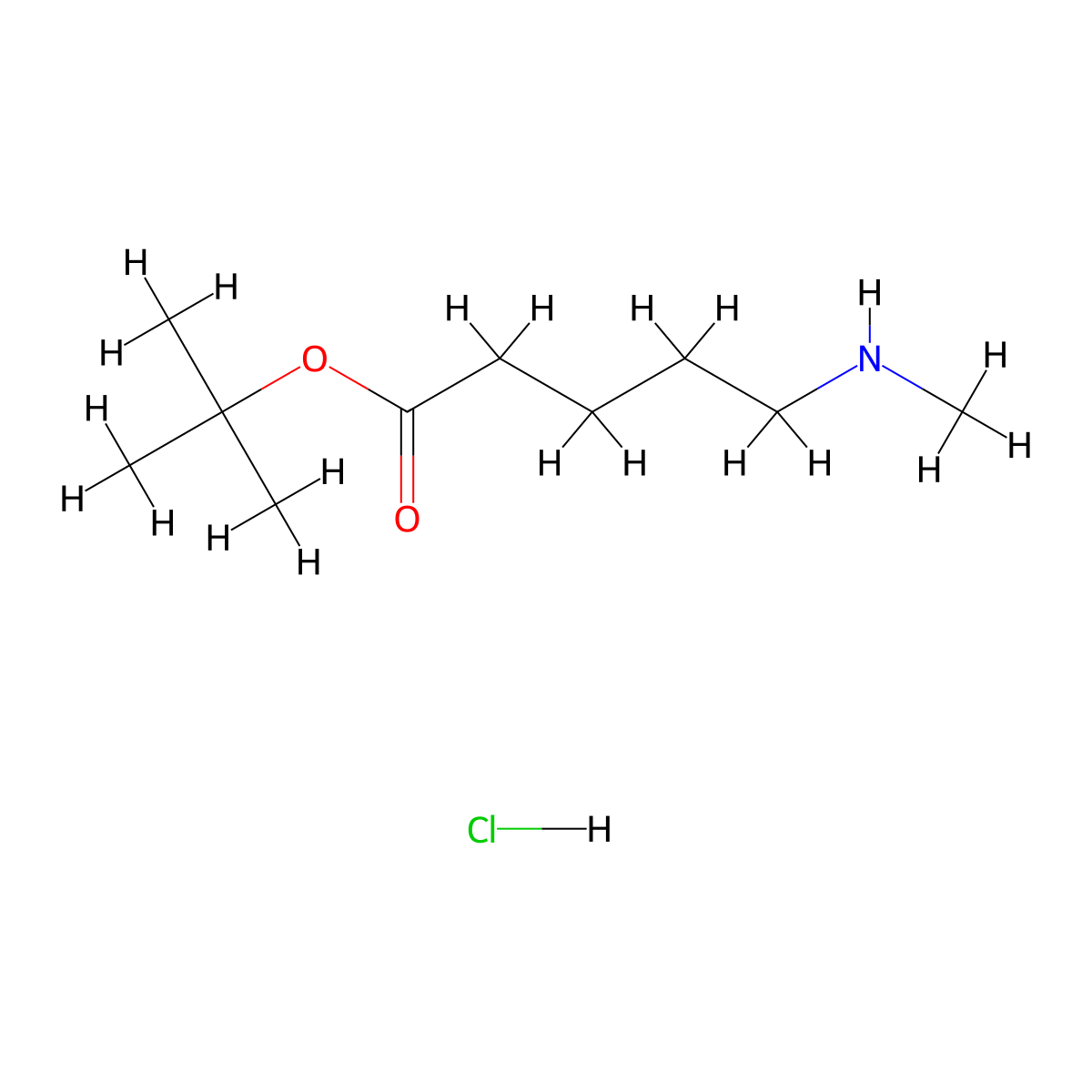 Tert-butyl 5-(methylamino)pentanoate hydrochloride molecular structure, CAS 1379371-52-4