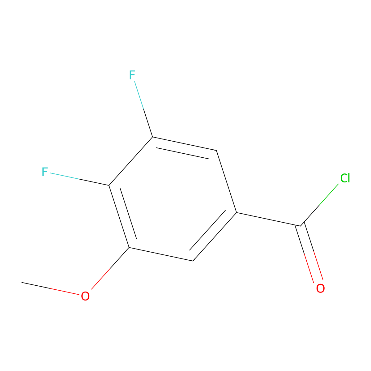 3,4-Difluoro-5-methoxybenzoyl chloride molecular structure, CAS 1379371-54-6