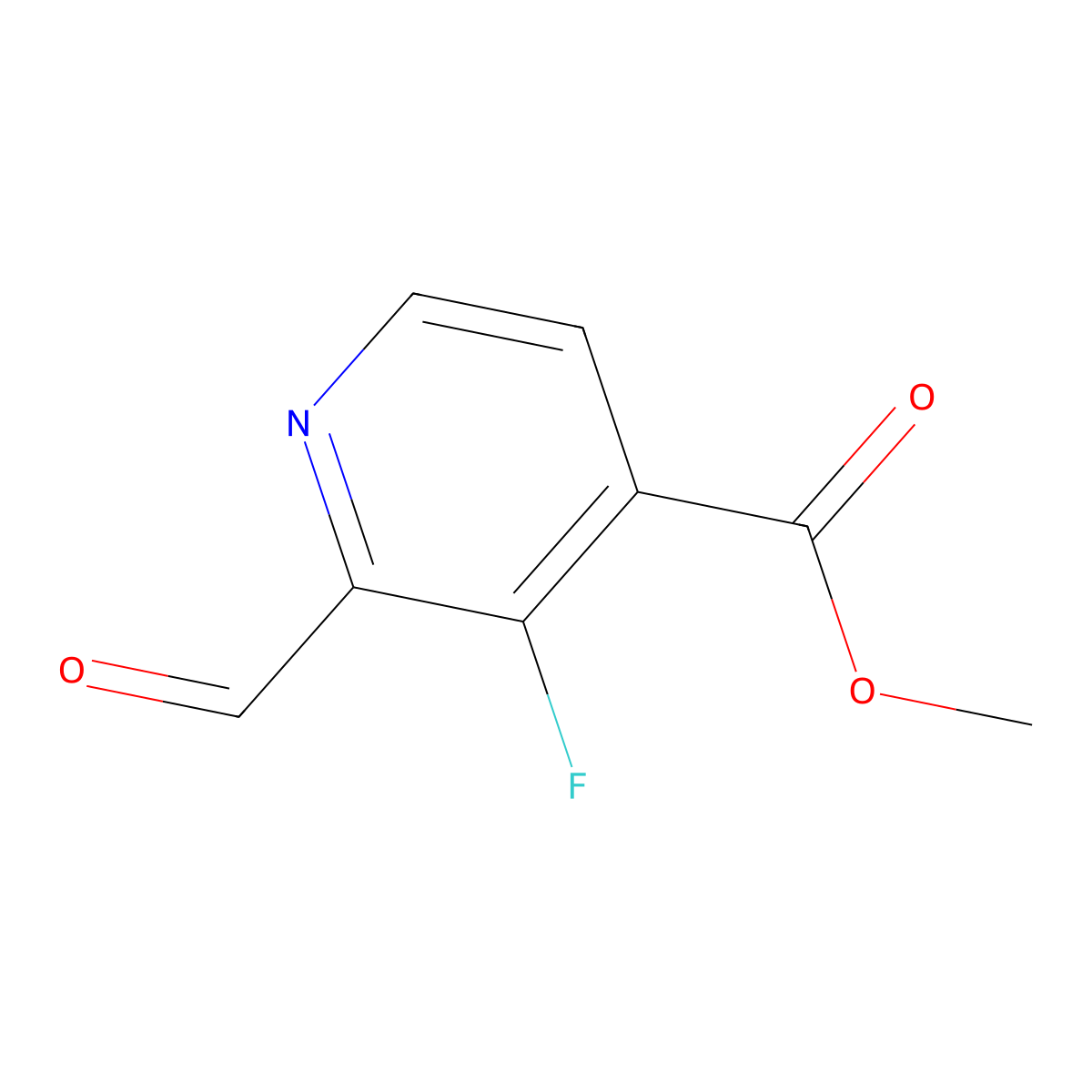 Methyl 3-fluoro-2-formylpyridine-4-carboxylate molecular structure, CAS 1379375-20-8