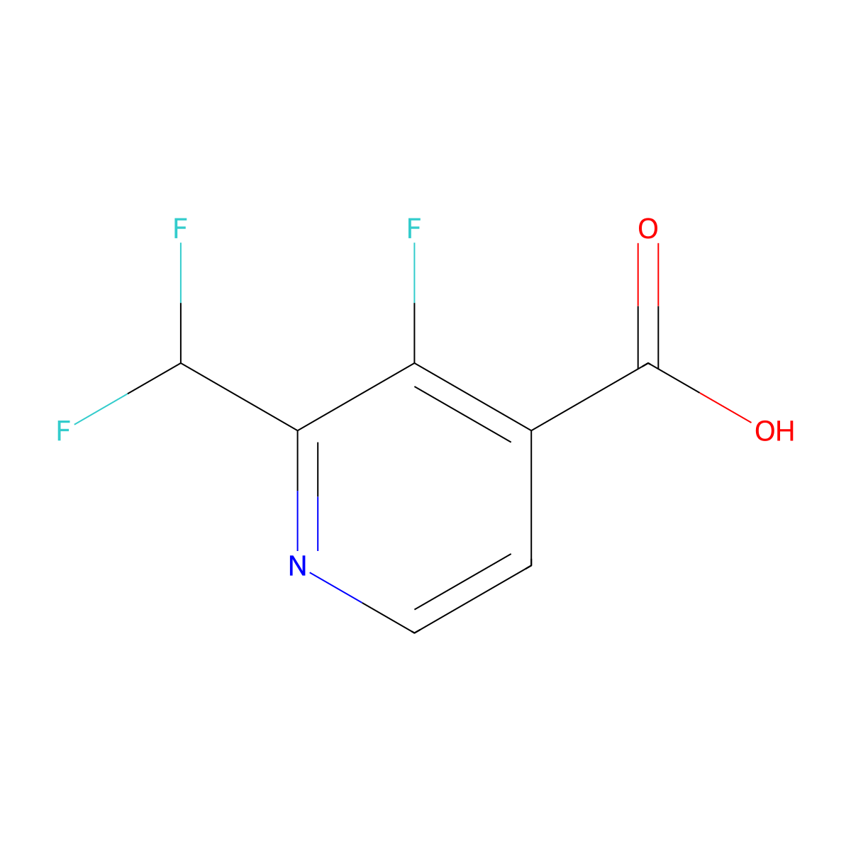 2-(Difluoromethyl)-3-fluoropyridine-4-carboxylic acid molecular structure, CAS 1379375-22-0