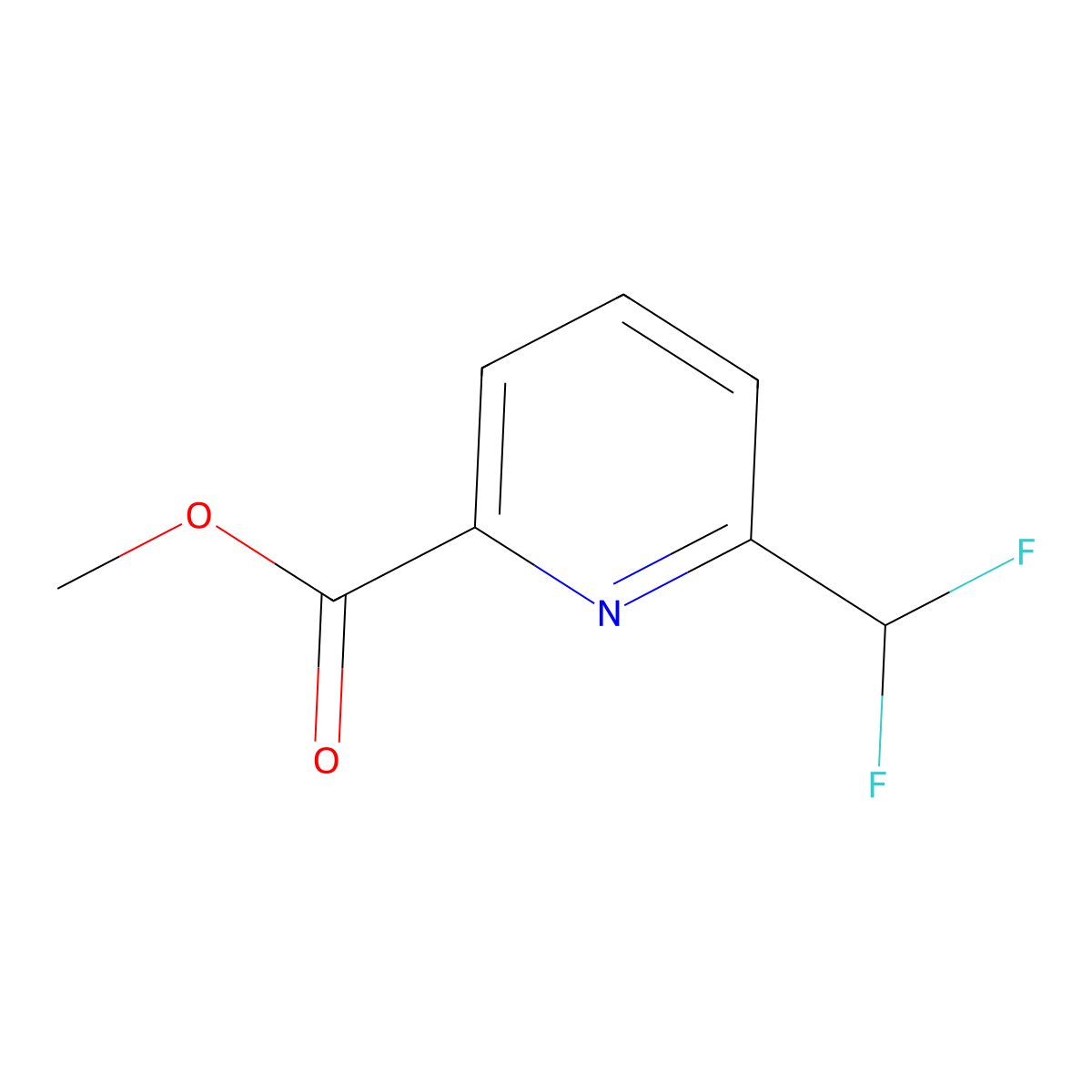 Methyl 6-(difluoromethyl)pyridine-2-carboxylate molecular structure, CAS 1379375-24-2