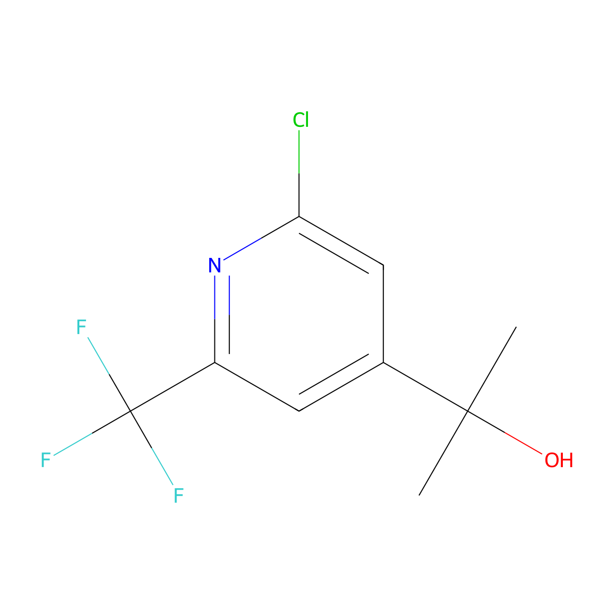 2-[2-Chloro-6-(trifluoromethyl)pyridin-4-yl]propan-2-ol molecular structure, CAS 1379375-72-0