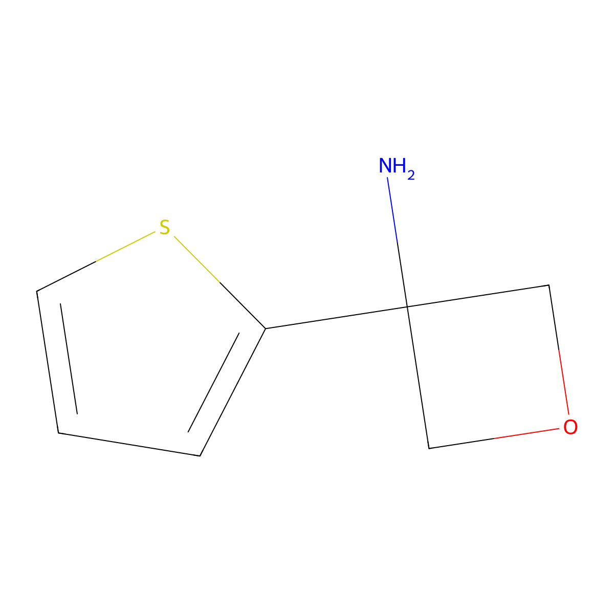 3-(Thiophen-2-yl)oxetan-3-amine molecular structure, CAS 1379377-47-5