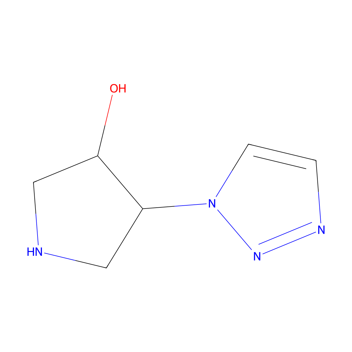 4-(1H-1,2,3-triazol-1-yl)pyrrolidin-3-ol molecular structure, CAS 1379377-51-1
