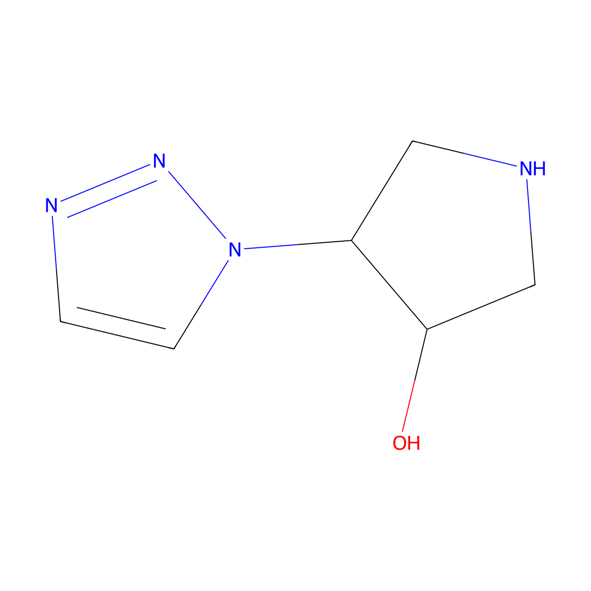4-(1H-1,2,3-triazol-1-yl)pyrrolidin-3-ol molecular structure, CAS 1379377-51-1