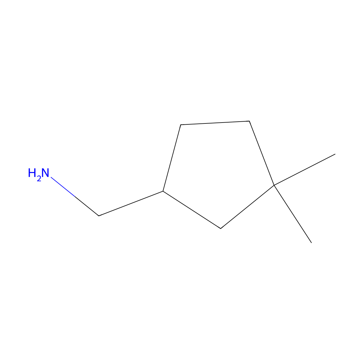 (3,3-Dimethylcyclopentyl)methanamine molecular structure, CAS 1379377-89-5