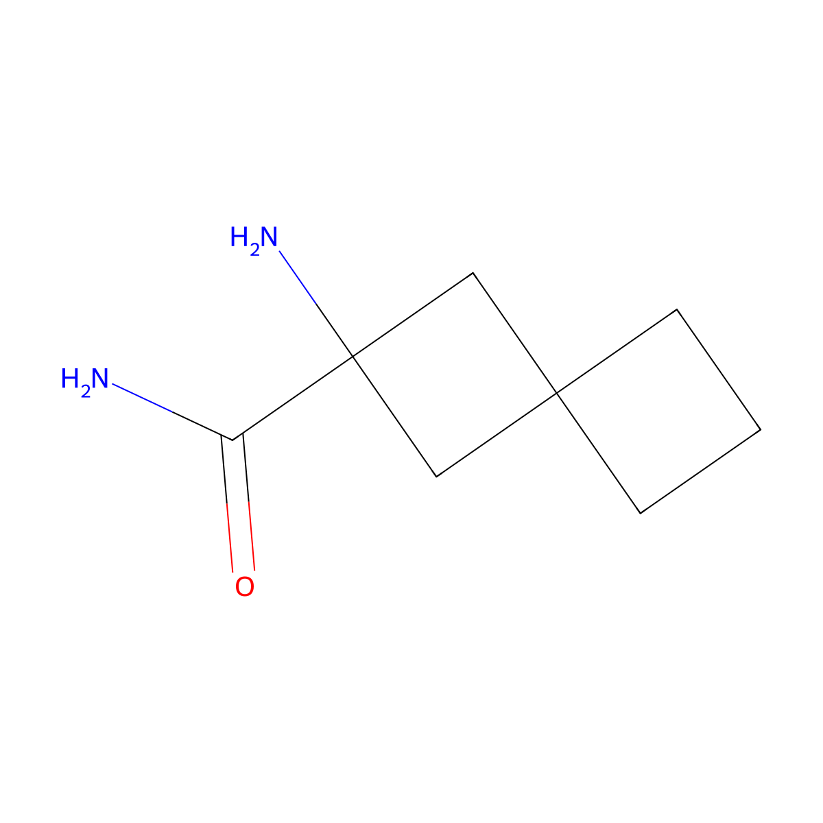 2-Aminospiro[3.3]heptane-2-carboxamide molecular structure, CAS 1379377-91-9