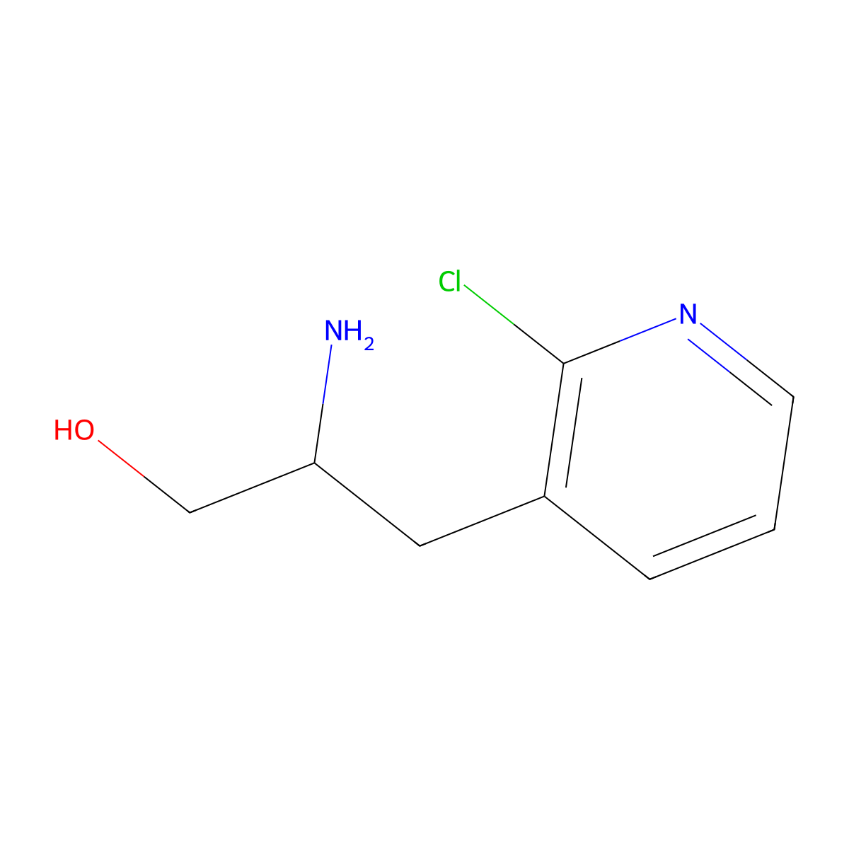 2-Amino-3-(2-chloropyridin-3-yl)propan-1-ol molecular structure, CAS 1379378-25-2