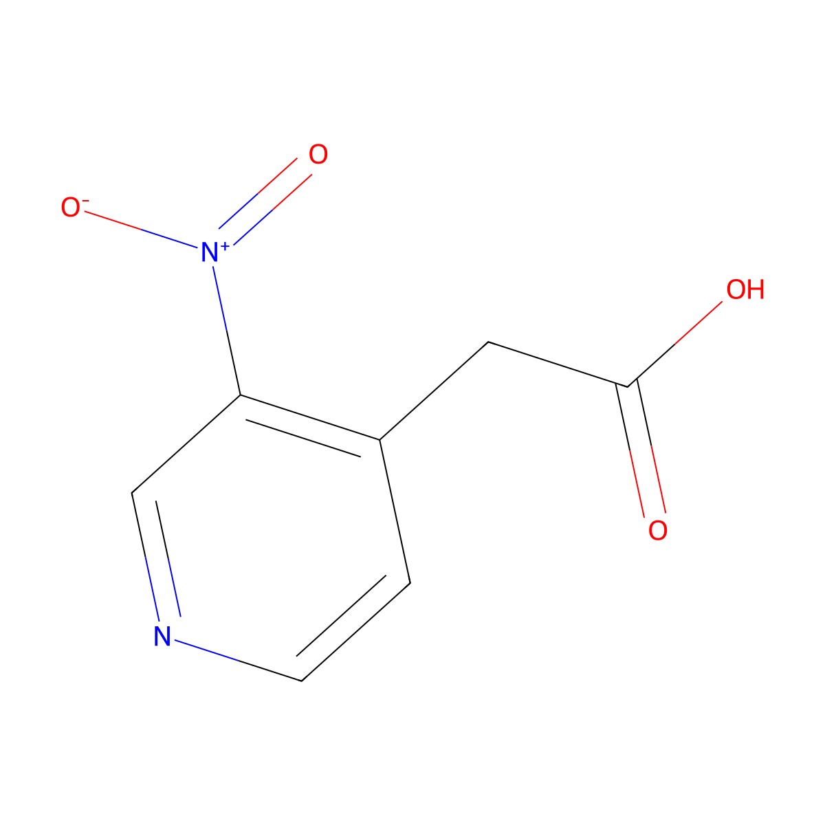 2-(3-Nitropyridin-4-yl)acetic acid molecular structure, CAS 1379378-54-7