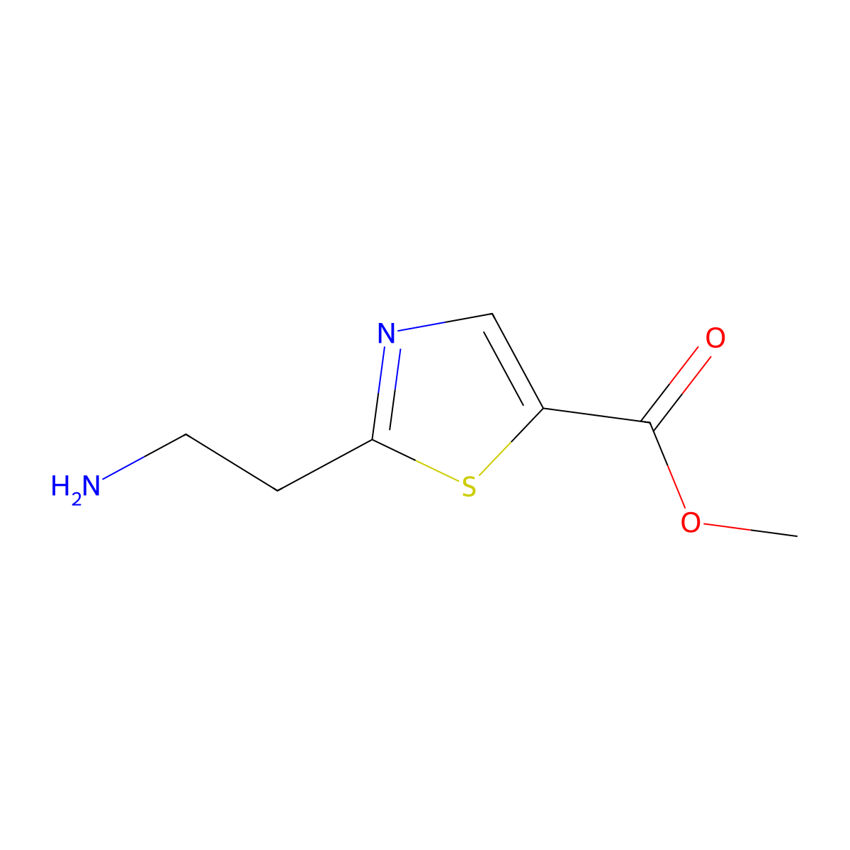 Methyl 2-(2-aminoethyl)-1,3-thiazole-5-carboxylate molecular structure, CAS 1379378-79-6