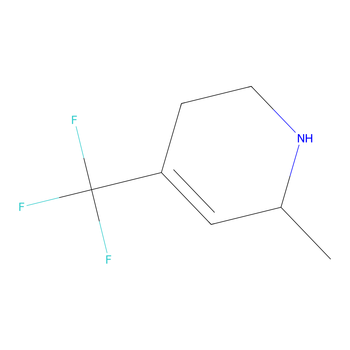 Pyridine, 1,2,5,6-tetrahydro-2-methyl-4-(trifluoromethyl)- molecular structure, CAS 1379379-96-0