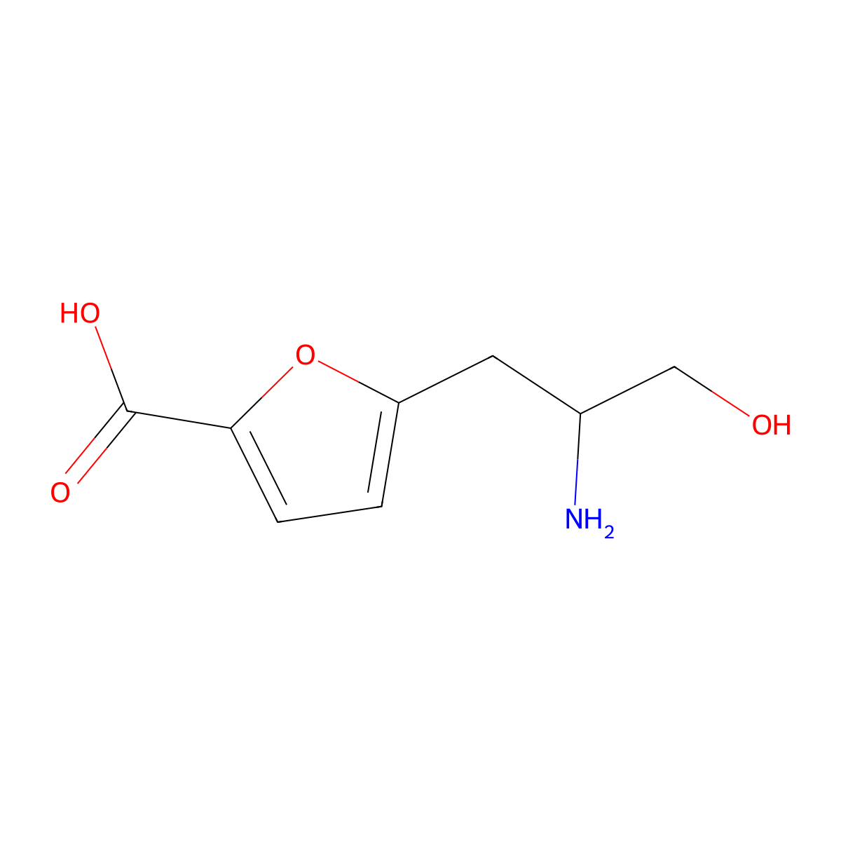 5-(2-Amino-3-hydroxypropyl)furan-2-carboxylic acid molecular structure, CAS 1379380-26-3