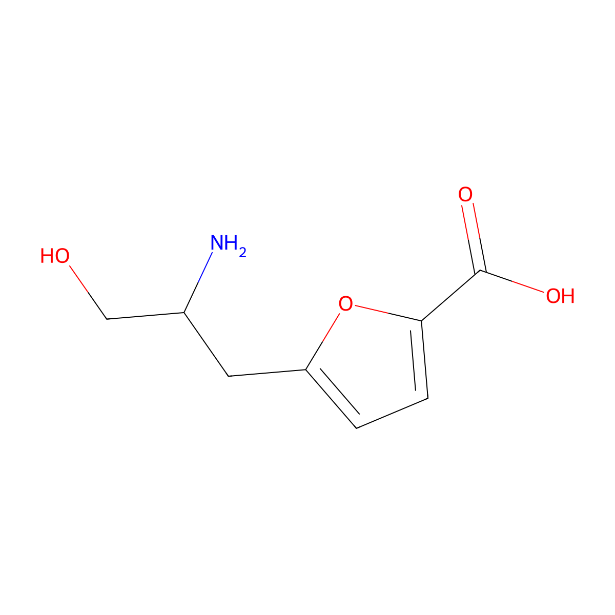 5-(2-Amino-3-hydroxypropyl)furan-2-carboxylic acid molecular structure, CAS 1379380-26-3