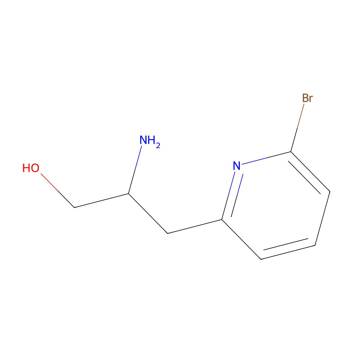 2-Amino-3-(6-bromopyridin-2-yl)propan-1-ol molecular structure, CAS 1379380-92-3