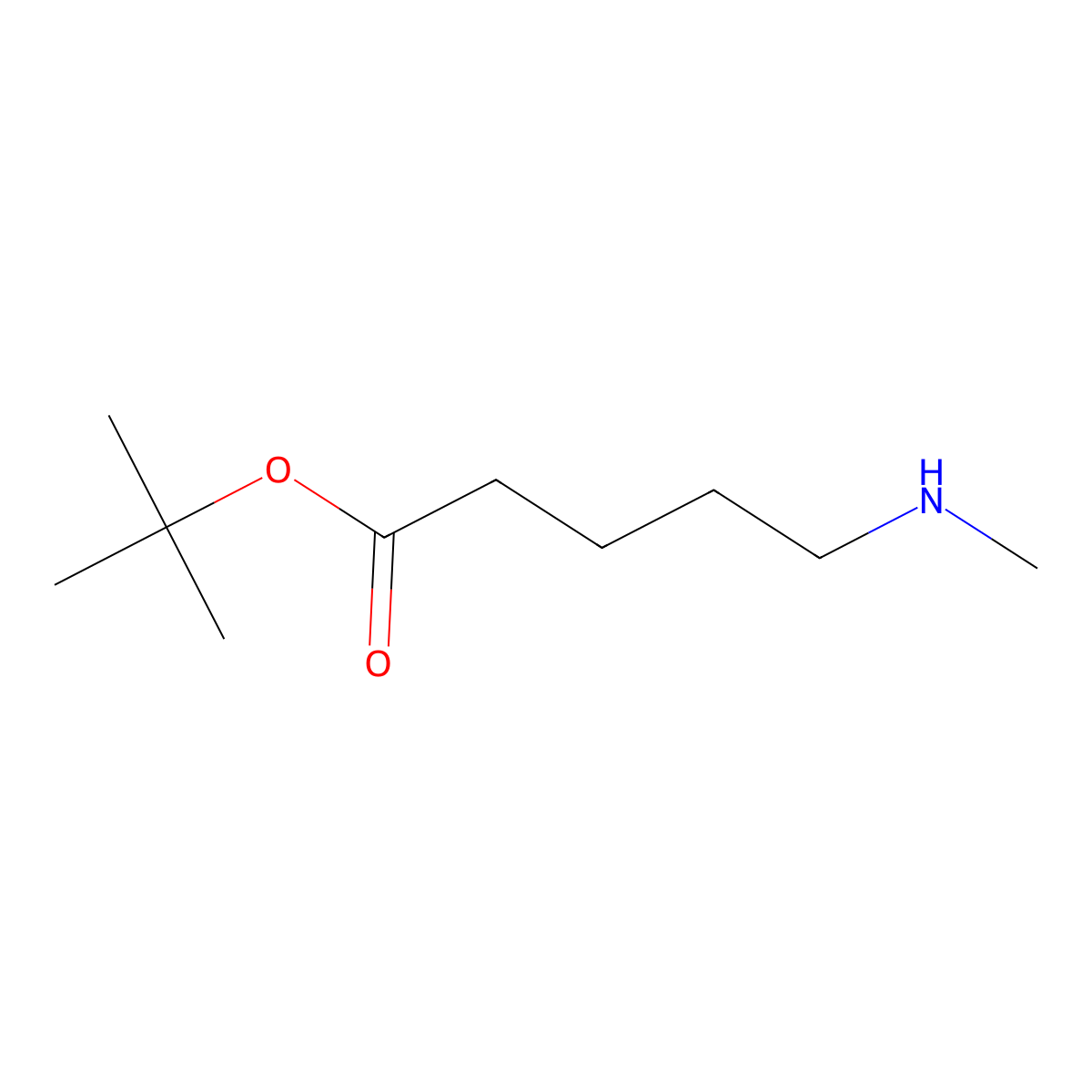 Tert-butyl 5-(methylamino)pentanoate molecular structure, CAS 1379381-20-0