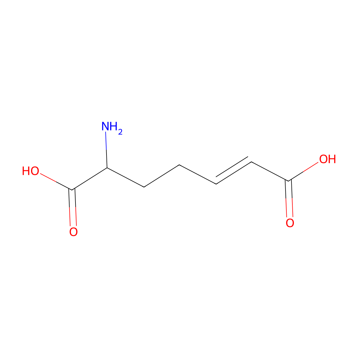 6-Aminohept-2-enedioic acid molecular structure, CAS 1379383-42-2