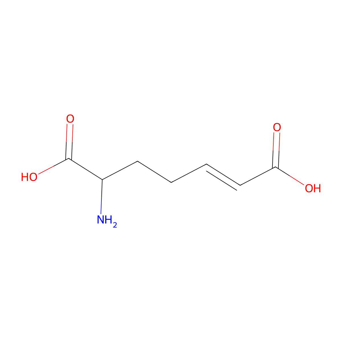 6-Aminohept-2-enedioic acid molecular structure, CAS 1379383-42-2