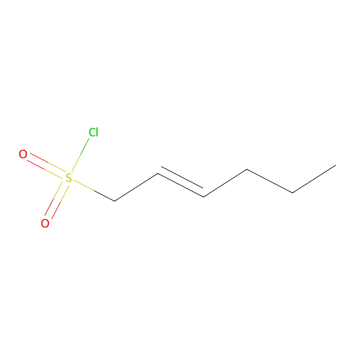 Hex-2-ene-1-sulfonyl chloride molecular structure, CAS 1379385-33-7