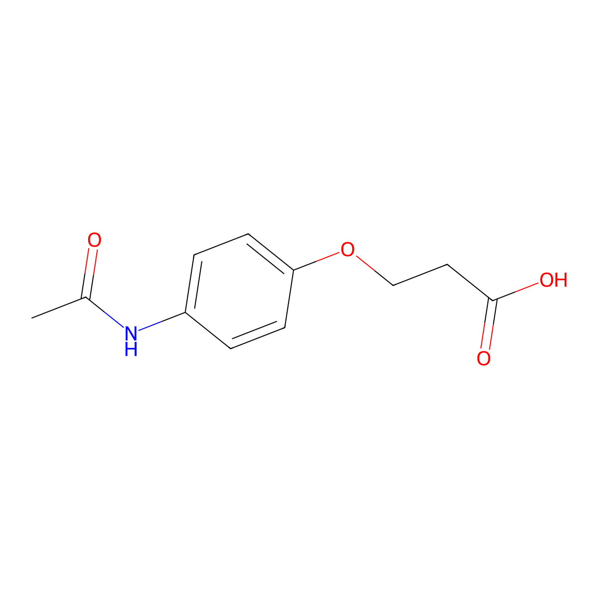 3-(4-Acetamidophenoxy)propanoic acid molecular structure, CAS 13794-00-8