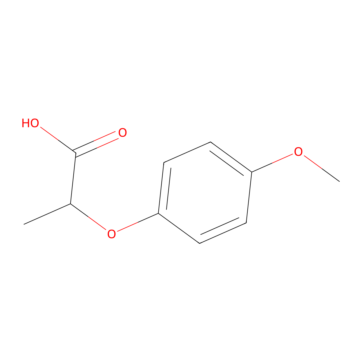 2-(4-Methoxyphenoxy)propanoic acid molecular structure, CAS 13794-15-5