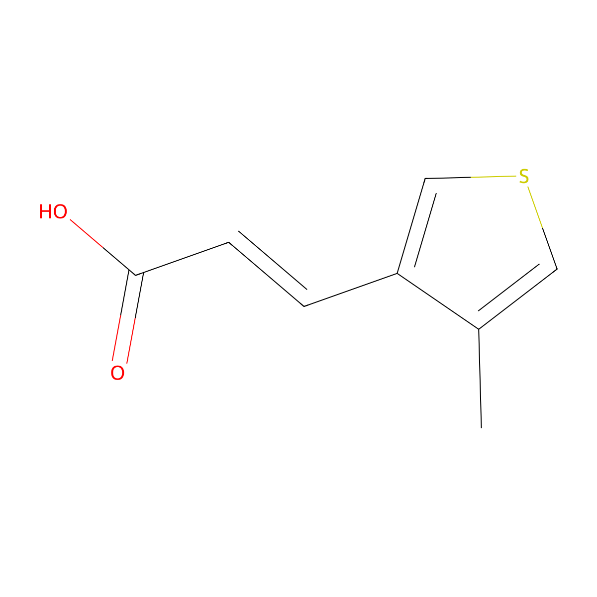 (2E)-3-(4-methylthiophen-3-yl)prop-2-enoic acid molecular structure, CAS 1379400-99-3