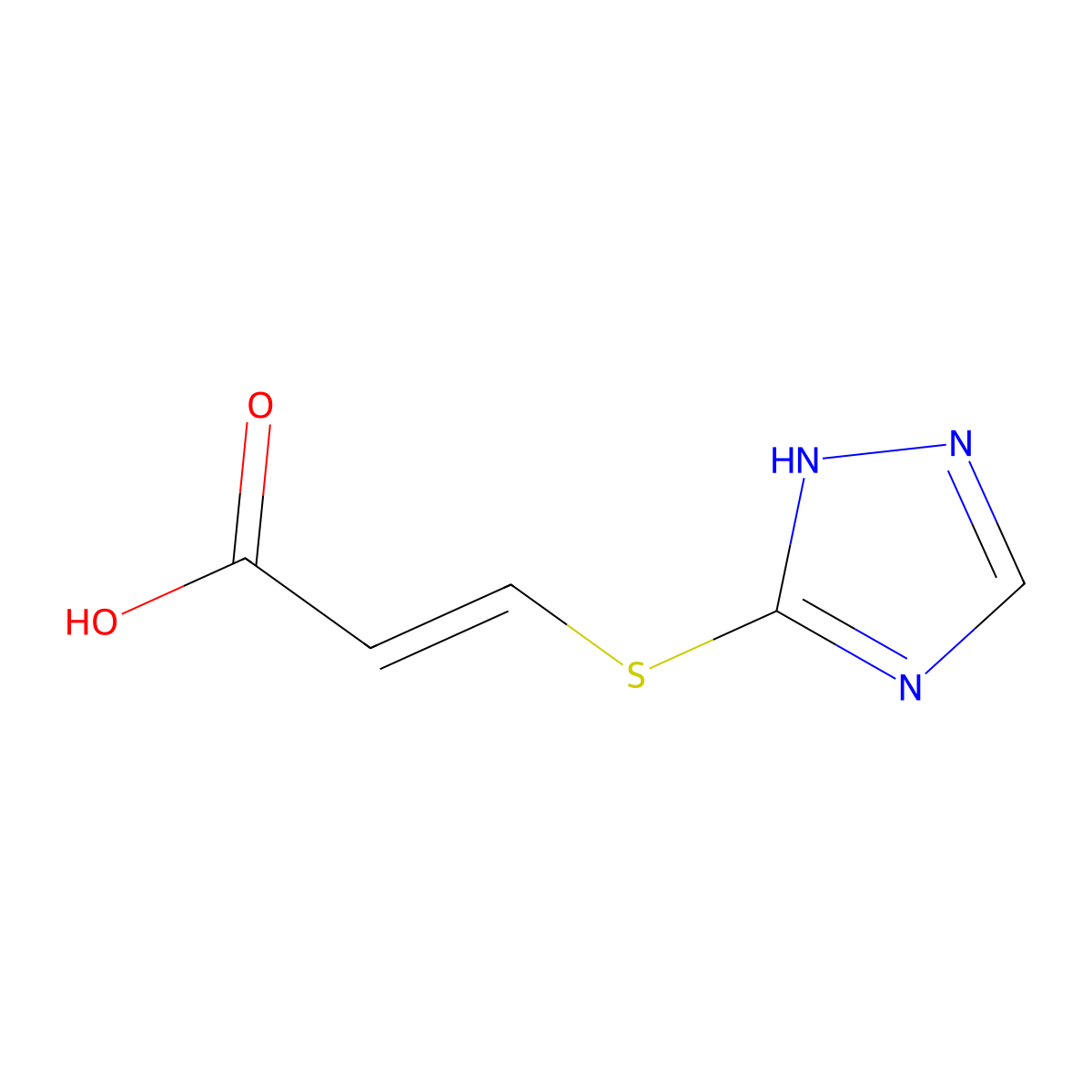 3-(4H-1,2,4-triazol-3-ylsulfanyl)prop-2-enoic acid molecular structure, CAS 1379401-58-7
