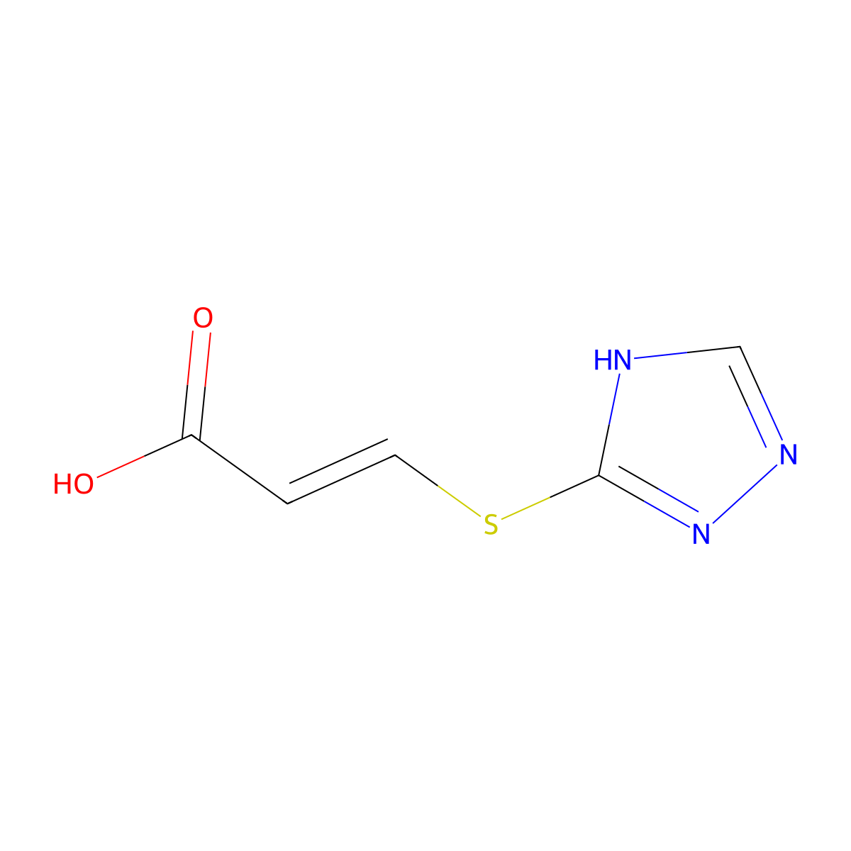3-(4H-1,2,4-triazol-3-ylsulfanyl)prop-2-enoic acid molecular structure, CAS 1379401-58-7