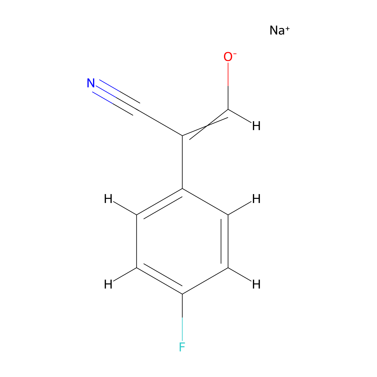 sodium (Z)-2-cyano-2-(4-fluorophenyl)ethylenolate molecular structure, CAS 1379415-37-8