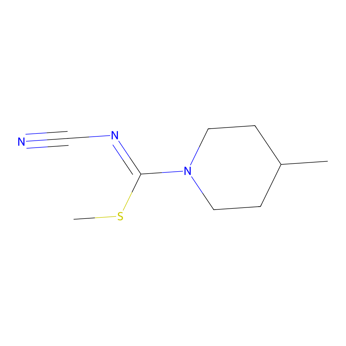methyl N-cyano-4-methylpiperidine-1-carbimidothioate molecular structure, CAS 1379416-37-1