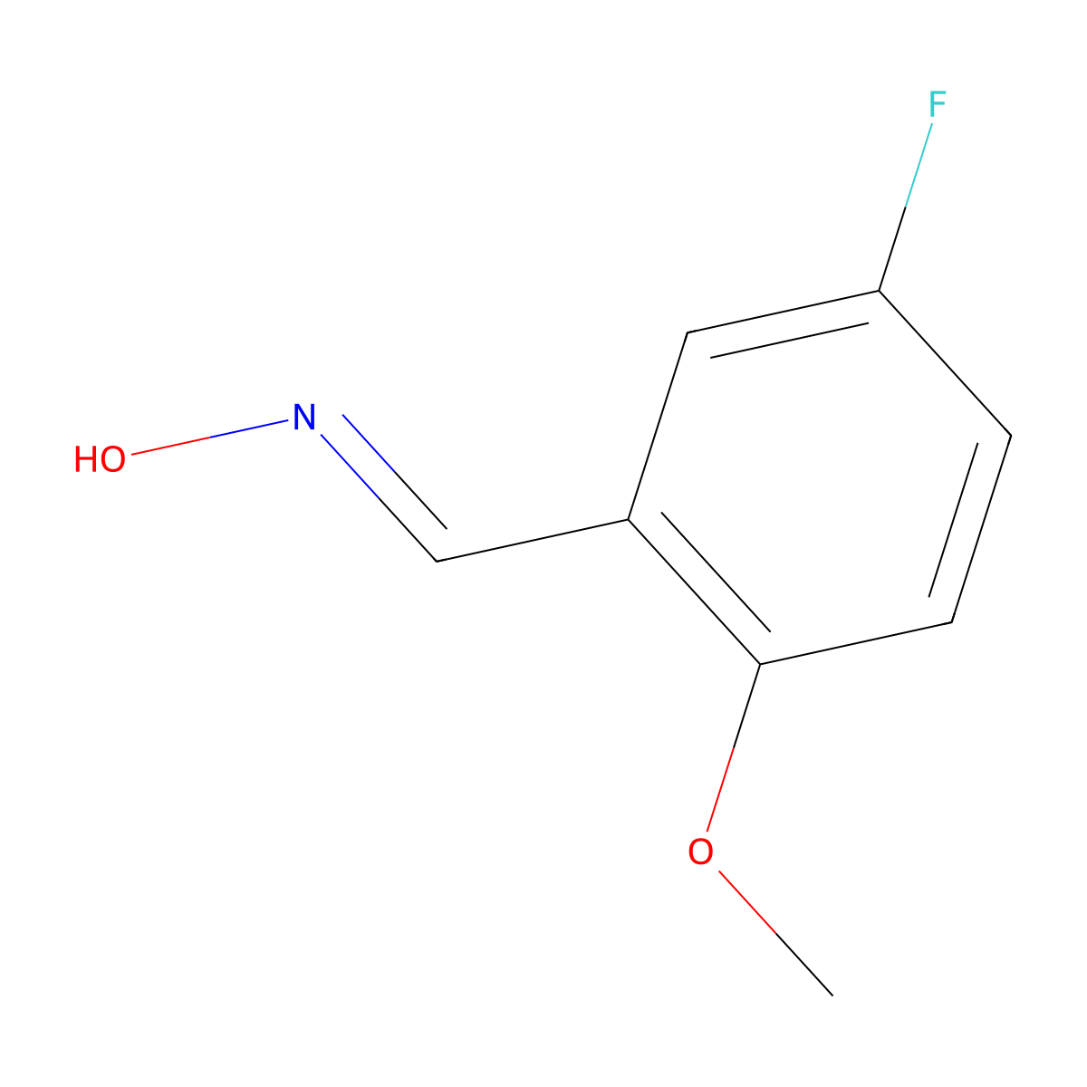 5-Fluoro-2-methoxybenzaldehyde oxime molecular structure, CAS 1379421-54-1