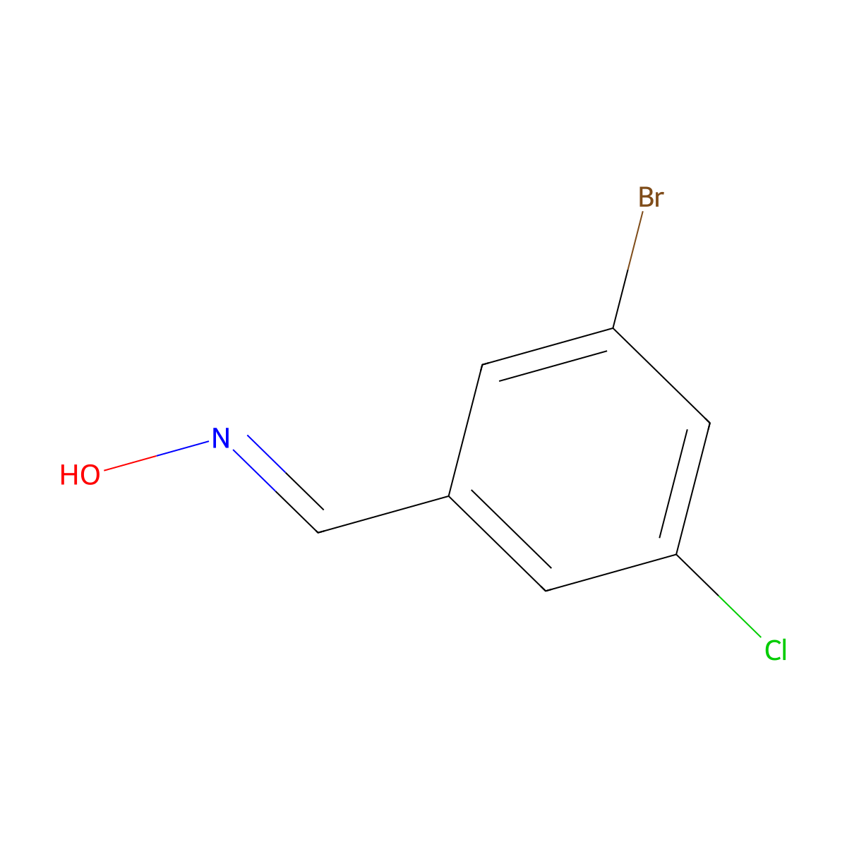 (E)-3-bromo-5-chlorobenzaldehyde oxime molecular structure, CAS 1379426-91-1