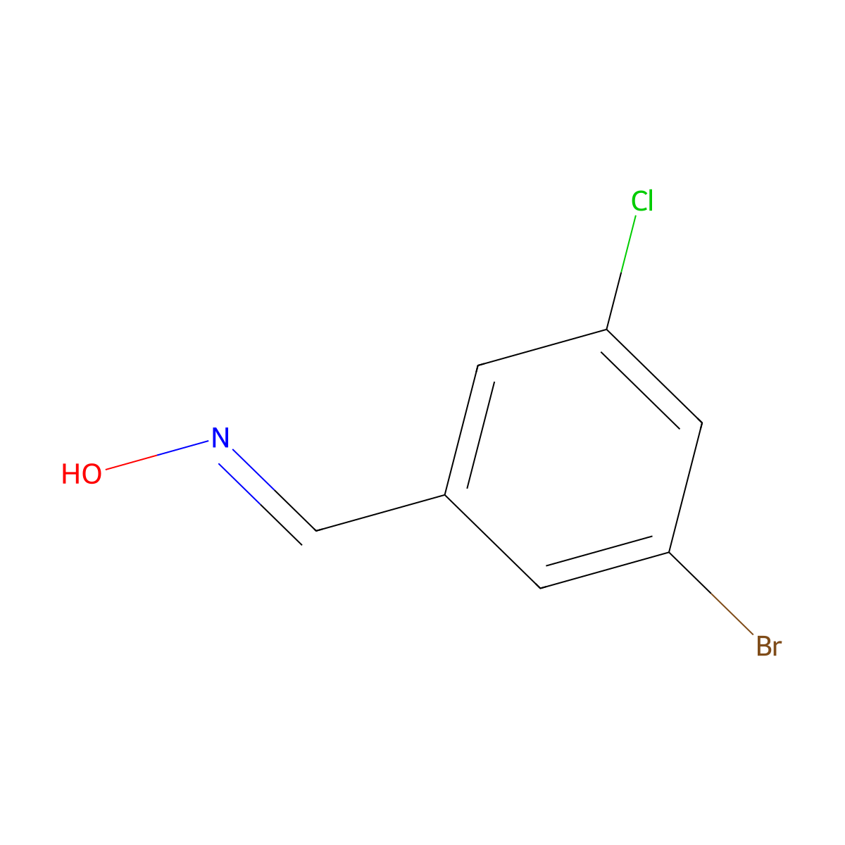 (E)-3-bromo-5-chlorobenzaldehyde oxime molecular structure, CAS 1379426-91-1