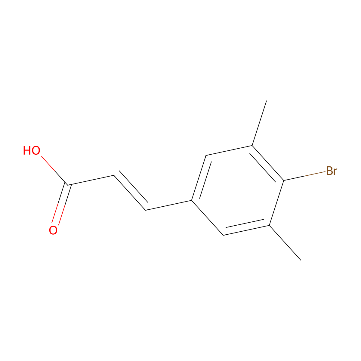 3-(4-Bromo-3,5-dimethylphenyl)prop-2-enoic acid molecular structure, CAS 1379427-86-7