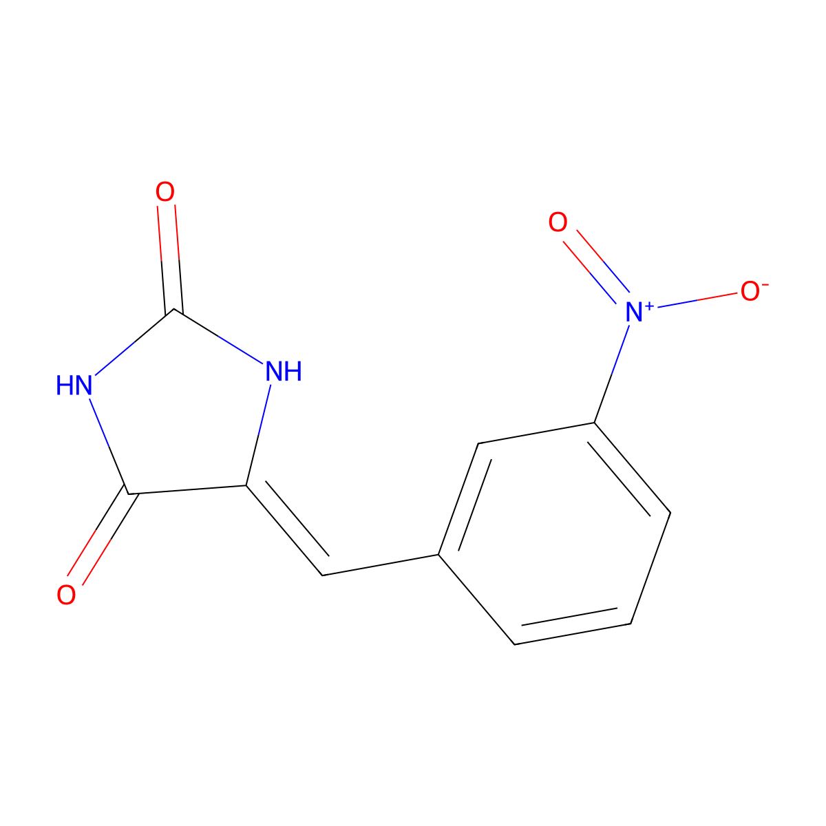 5-(3-Nitrobenzylidene)imidazolidine-2,4-dione molecular structure, CAS 137943-39-6