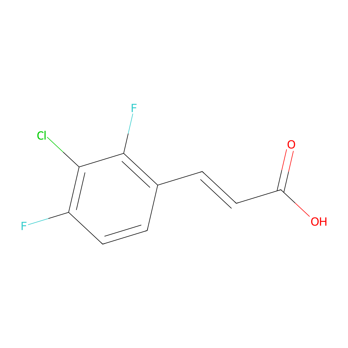 3-(3-Chloro-2,4-difluorophenyl)prop-2-enoic acid molecular structure, CAS 1379430-05-3