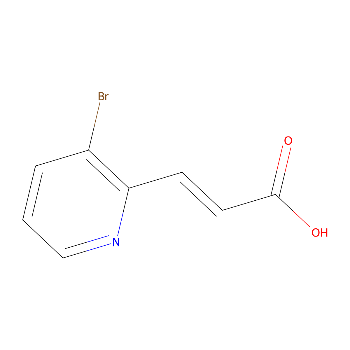 (E)-3-(3-Bromopyridin-2-yl)acrylic acid molecular structure, CAS 1379431-07-8