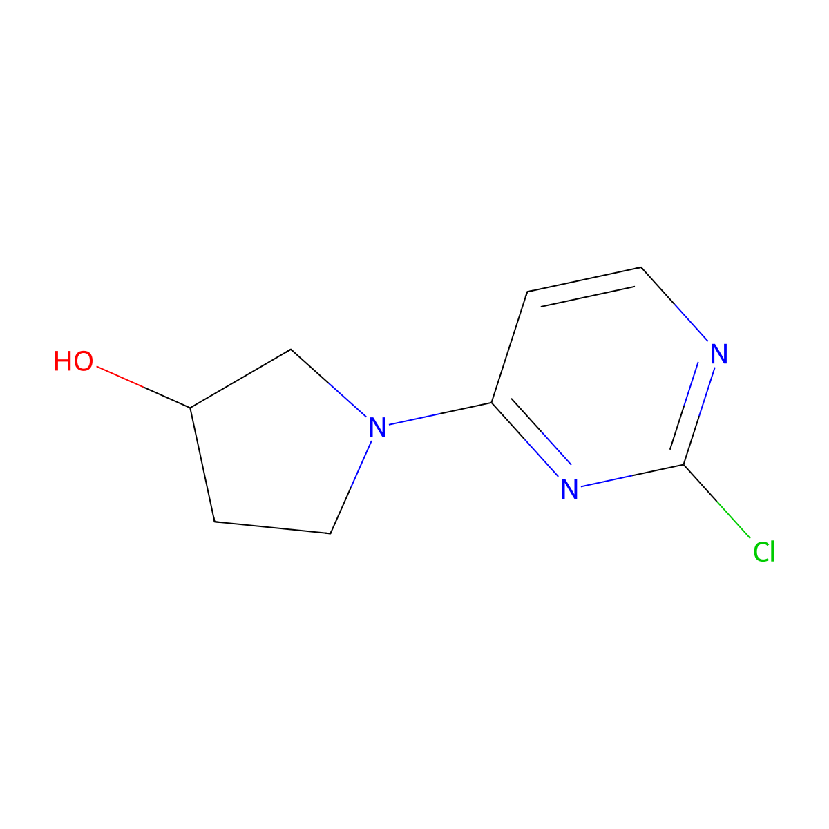 (S)-1-(2-Chloropyrimidin-4-yl)pyrrolidin-3-ol molecular structure, CAS 1379439-07-2
