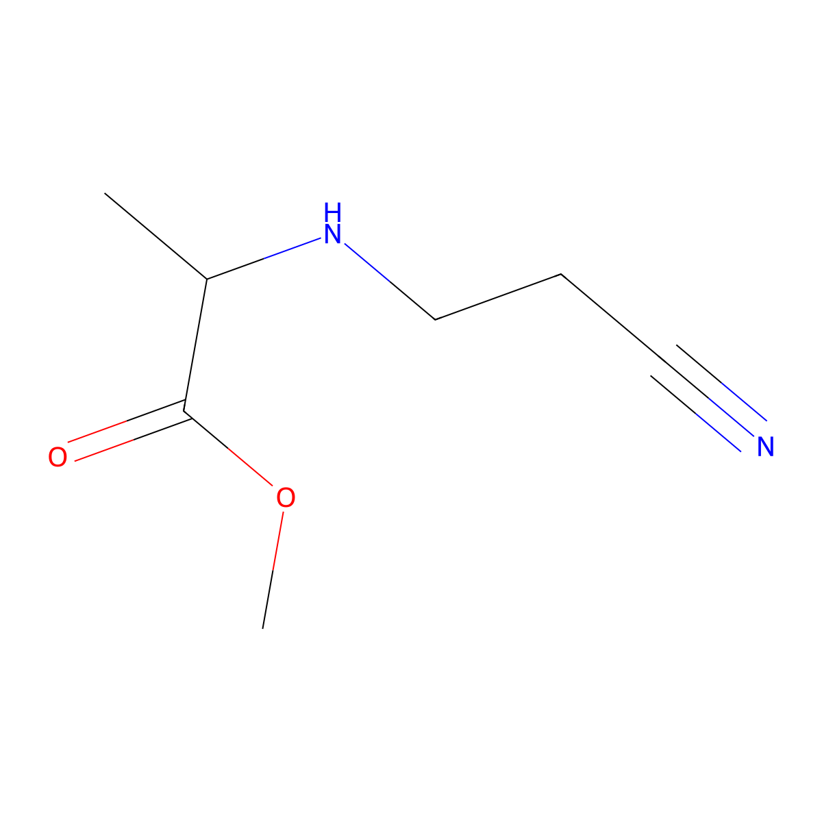methyl (2R)-2-(2-cyanoethylamino)propanoate molecular structure, CAS 1379441-80-1