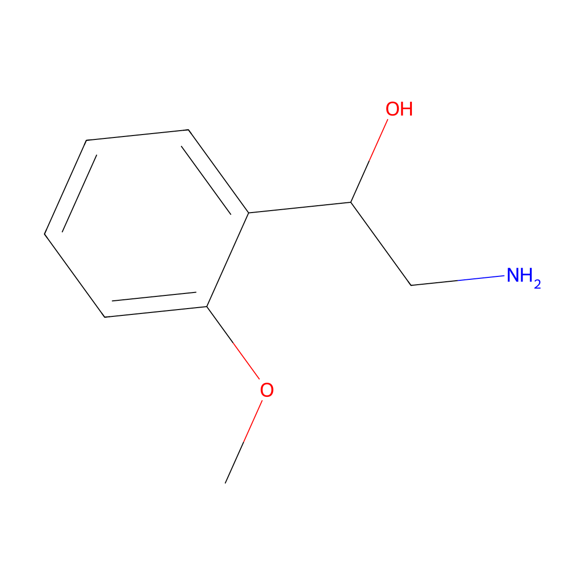 (1R)-2-amino-1-(2-methoxyphenyl)ethan-1-ol molecular structure, CAS 1379443-36-3