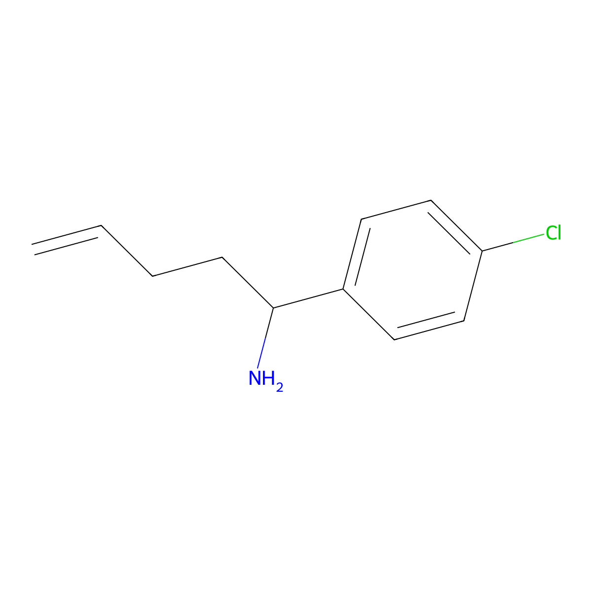 (1R)-1-(4-chlorophenyl)pent-4-en-1-amine molecular structure, CAS 1379444-99-1