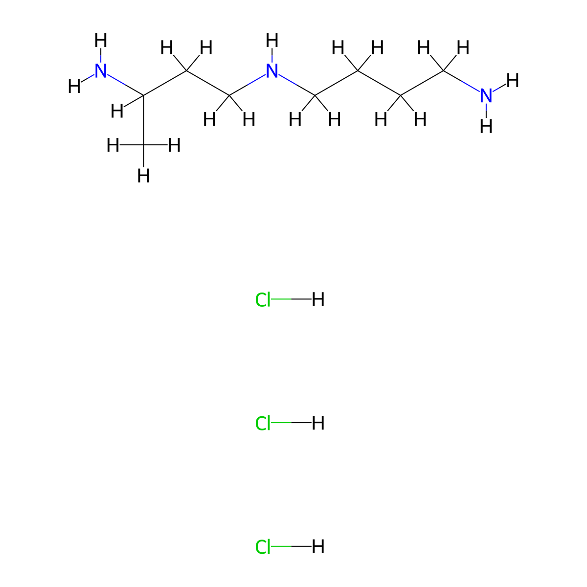 (3-Aminobutyl)(4-aminobutyl)amine trihydrochloride molecular structure, CAS 137945-92-7