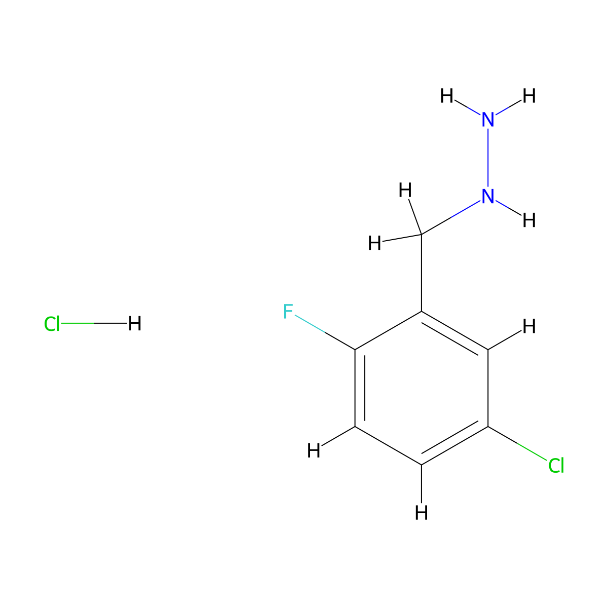 (5-Chloro-2-fluorobenzyl)hydrazine hydrochloride molecular structure, CAS 1379462-59-5